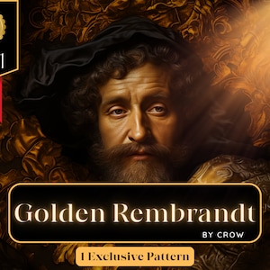 Etsy EXCLUSIVO #1 - Golden Rembrandt | Azulejo original incluído | Padrão sem costura | Uso pessoal | Download digital