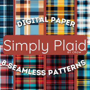 Simply Plaid Digital Paper Pack | Seamless Patterns | Commercial Use | Digital Download | Print-Ready | Craft Projects | DIY Projects Pro