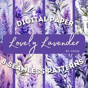 Lovely Lavender Digital Paper Pack | Seamless Patterns | Commercial Use | Digital Download | Print-Ready | Fabric Textures