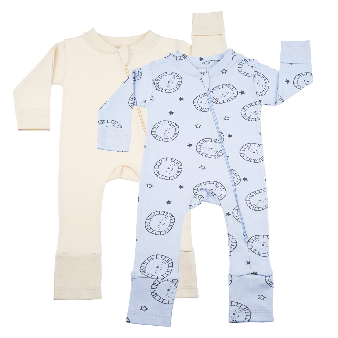 Organic Cotton Baby Boys Footed Pajamas Onepiece Romper 2 Etsy
