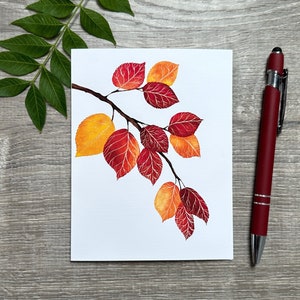 Fall Leaves Notecard, Blank Inside, Choose Individual or Sets of 4 or 8