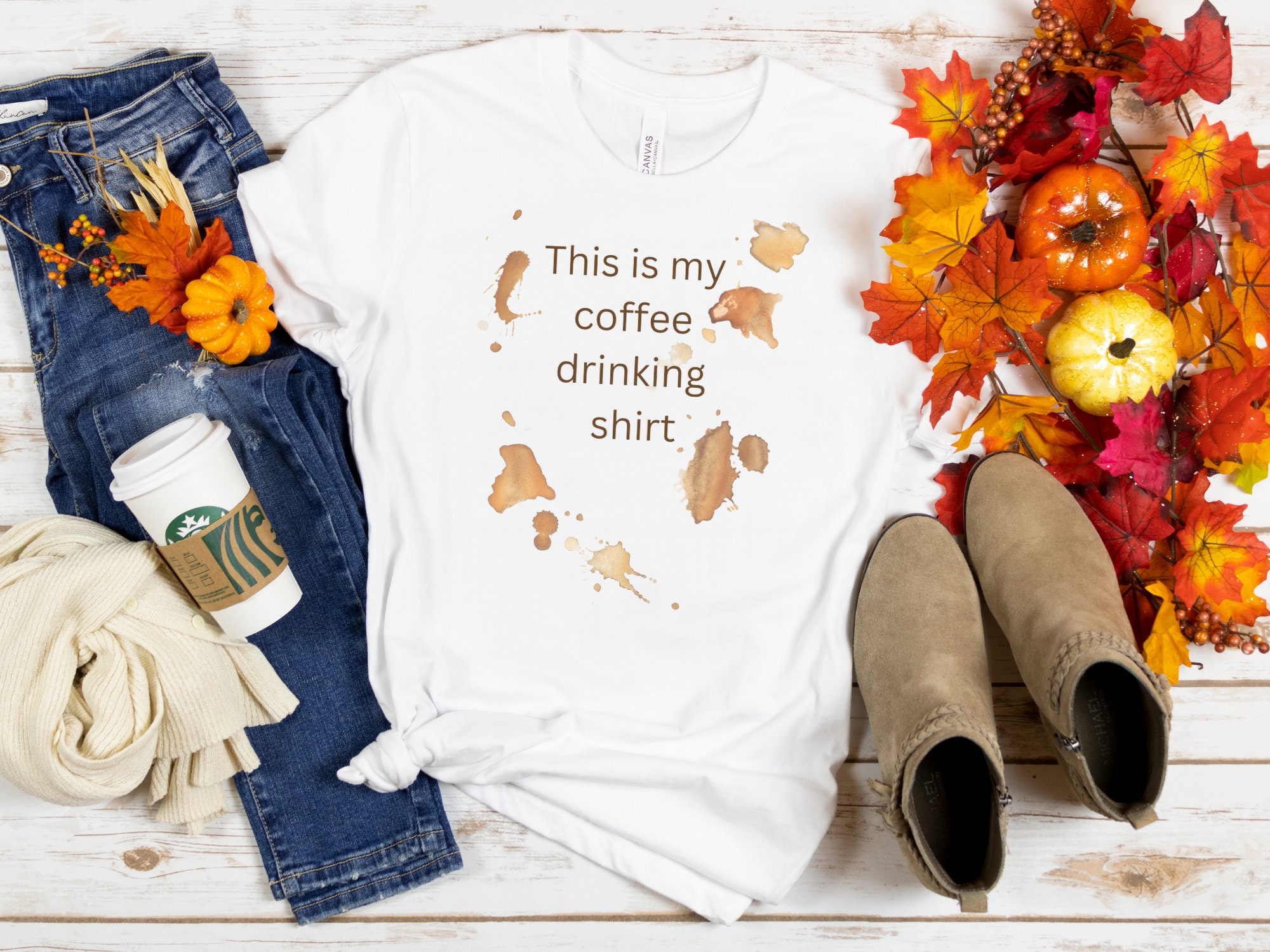 Coffee Spill Tee - Etsy