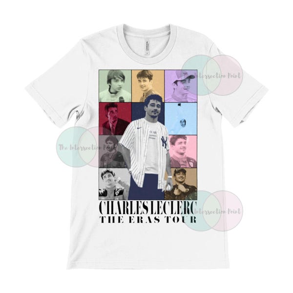 Camiseta inspirada na turnê de Charles Leclerc Eras