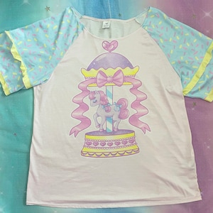 Pretty Pony Carousel Ruffle Shirt [Fairy kei, Yume Kawaii, Decora, Cult Party Kei, Harajuku Fashion]