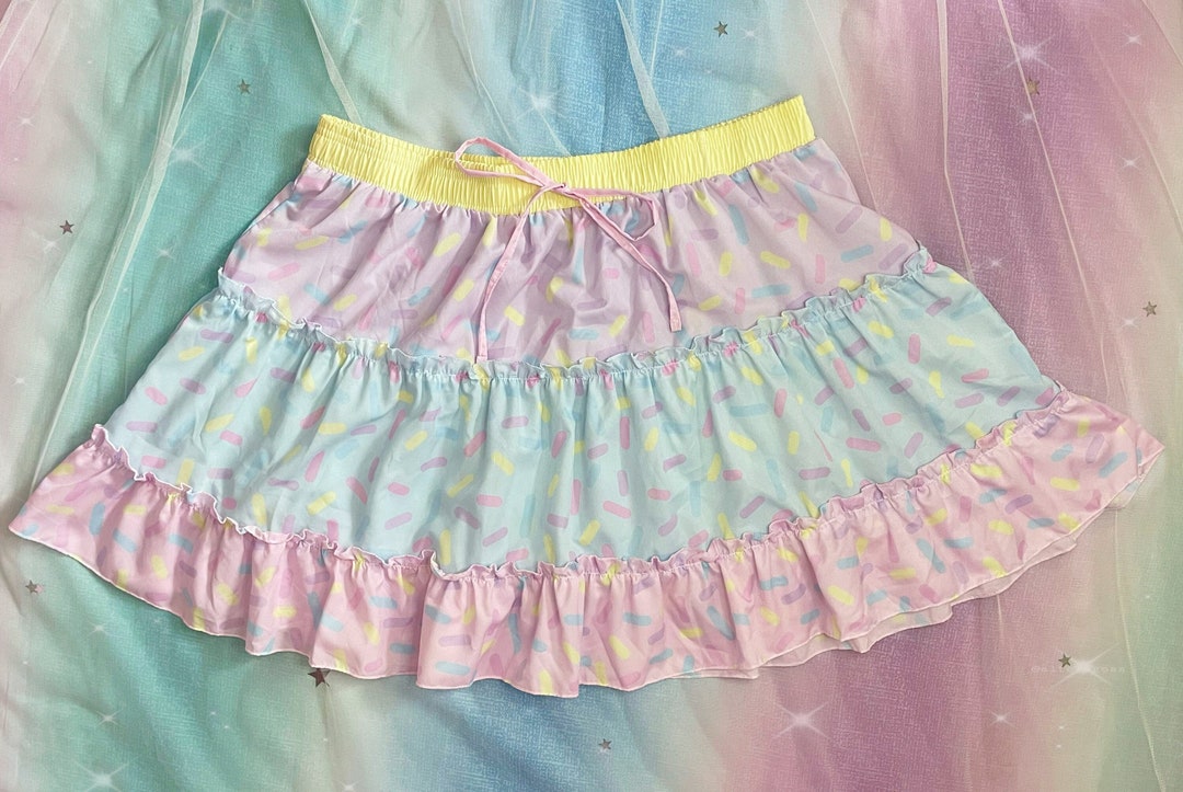SCARF MOTIF KNIT SKIRT