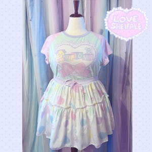 White Heart Confetti Ruffle Skirt