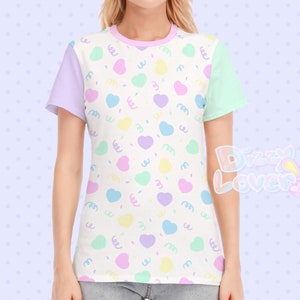 Heart Confetti Cotton Shirt [Casual Fairy kei, Yume Kawaii, Decora, Cult Party Kei, Harajuku Fashion]