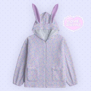 Pink Candy Sprinkles Bunny Ear Hoodie