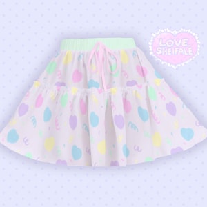 Lavender Heart Confetti Ruffle Skirt