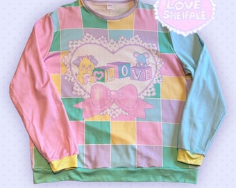 Patchwork Lovely Blocks Unisex Cotton Sweater