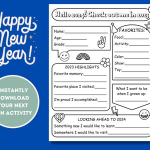 New Year Printable for Kids NYE Toddler New Years Kids Activity Pages ...