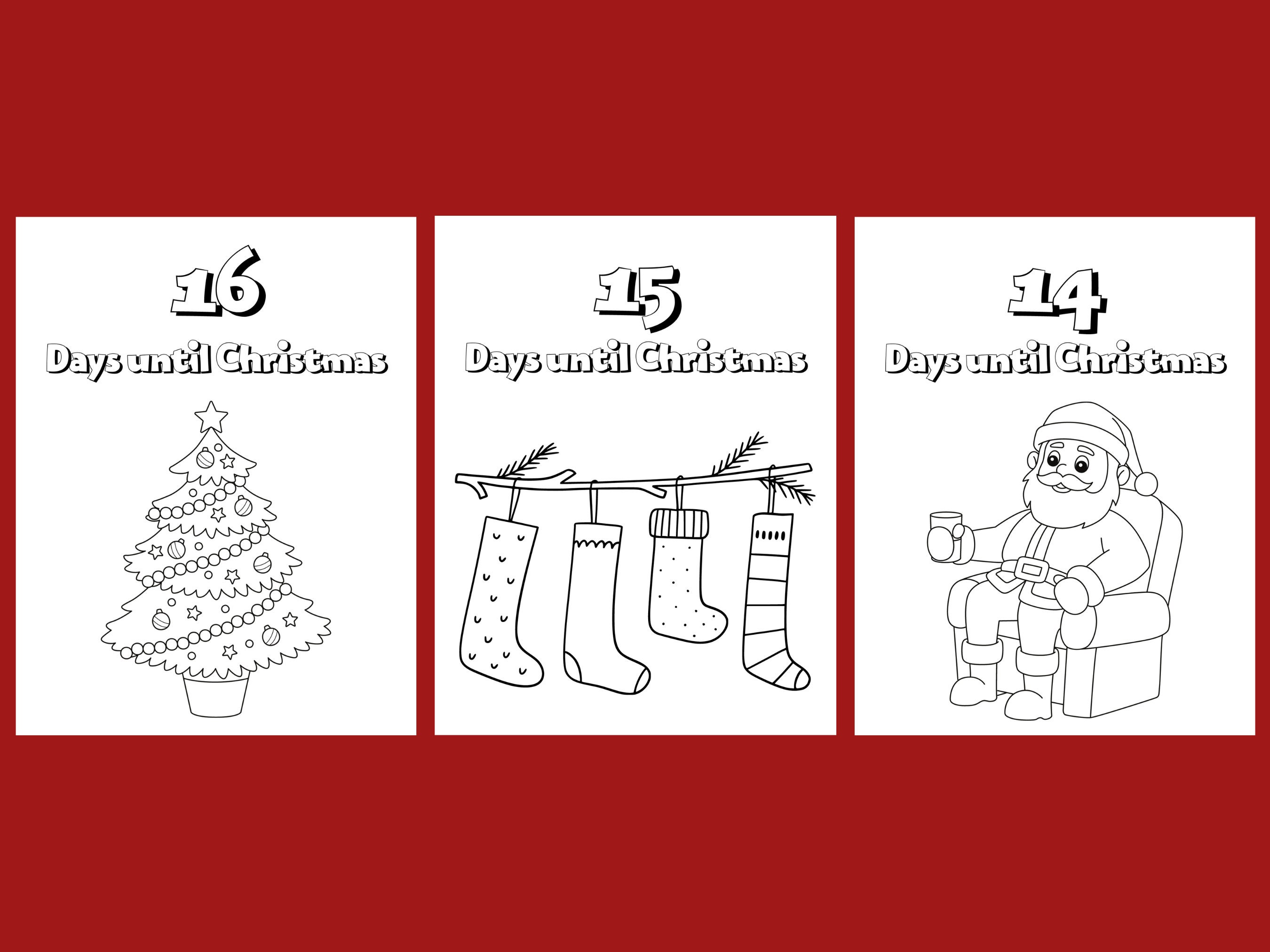 Christmas Countdown Coloring Pages Advent Calendar for Kids Tree