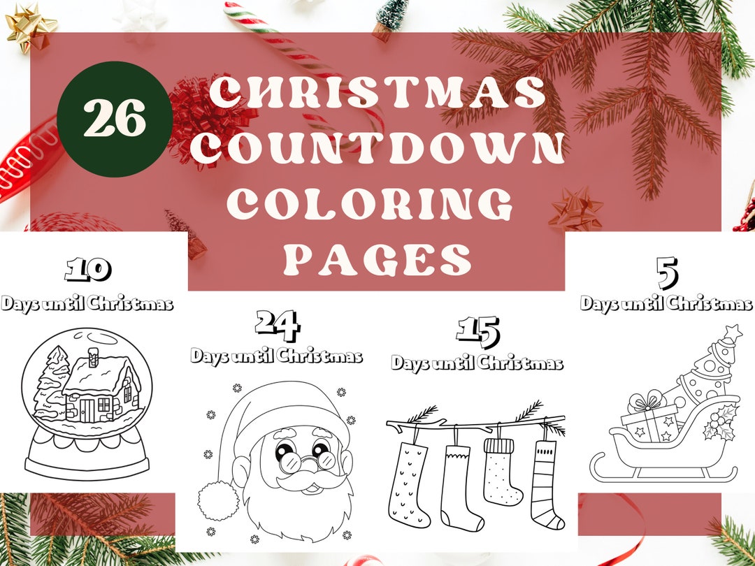 Christmas Countdown Coloring Pages Advent Calendar for Kids Tree