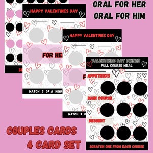 Cartes à gratter pour les couples pour la Saint-Valentin