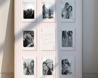 Custom Mom Photo Collage Poster Template Mothers Day Gift Editable Canva Playing Card Print Personalized Mom Wall Art Printable Gift for Mom