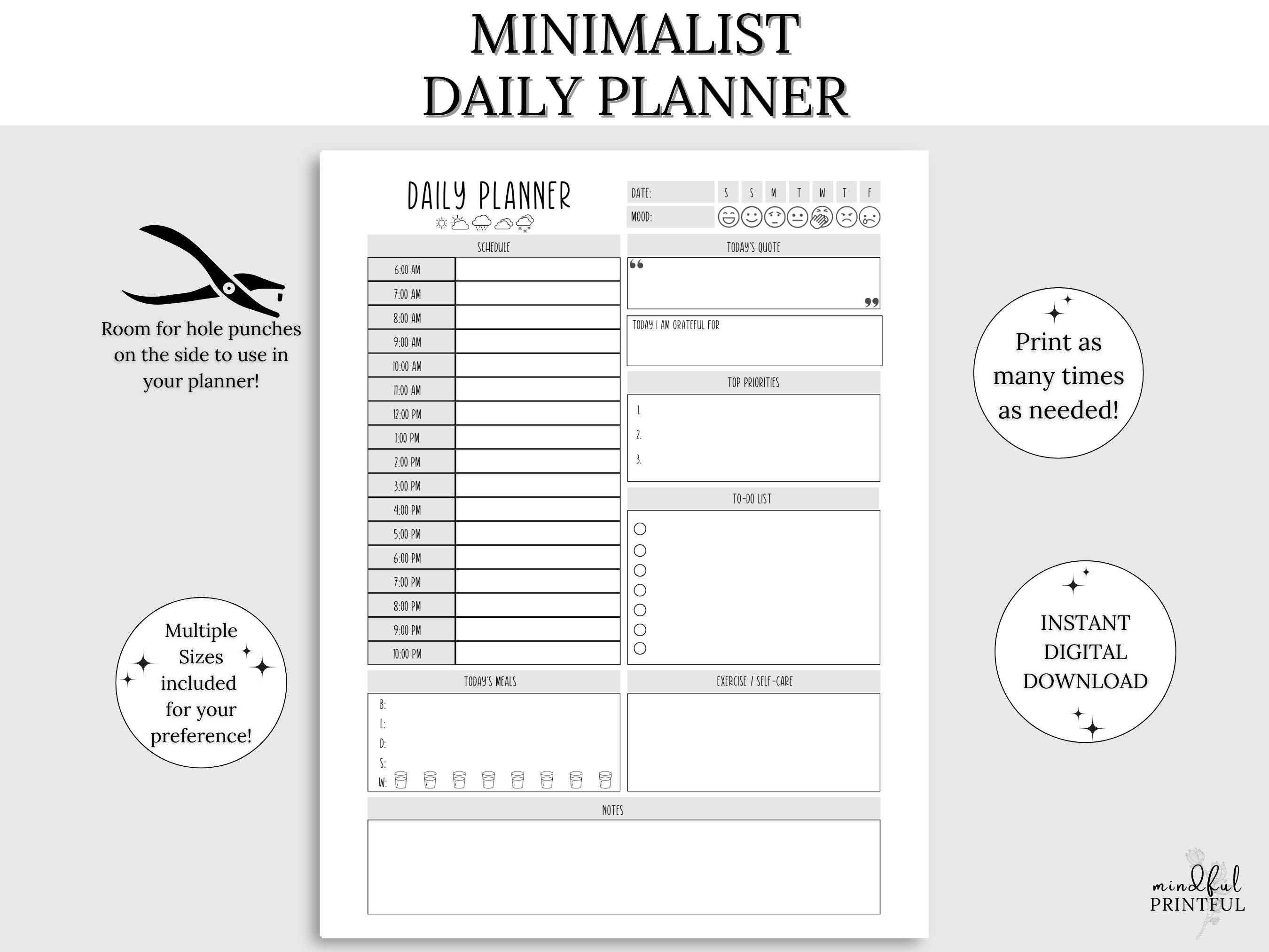 ADHD Planner Printable Bundle Daily Planner Weekly Monthly Yearly ...