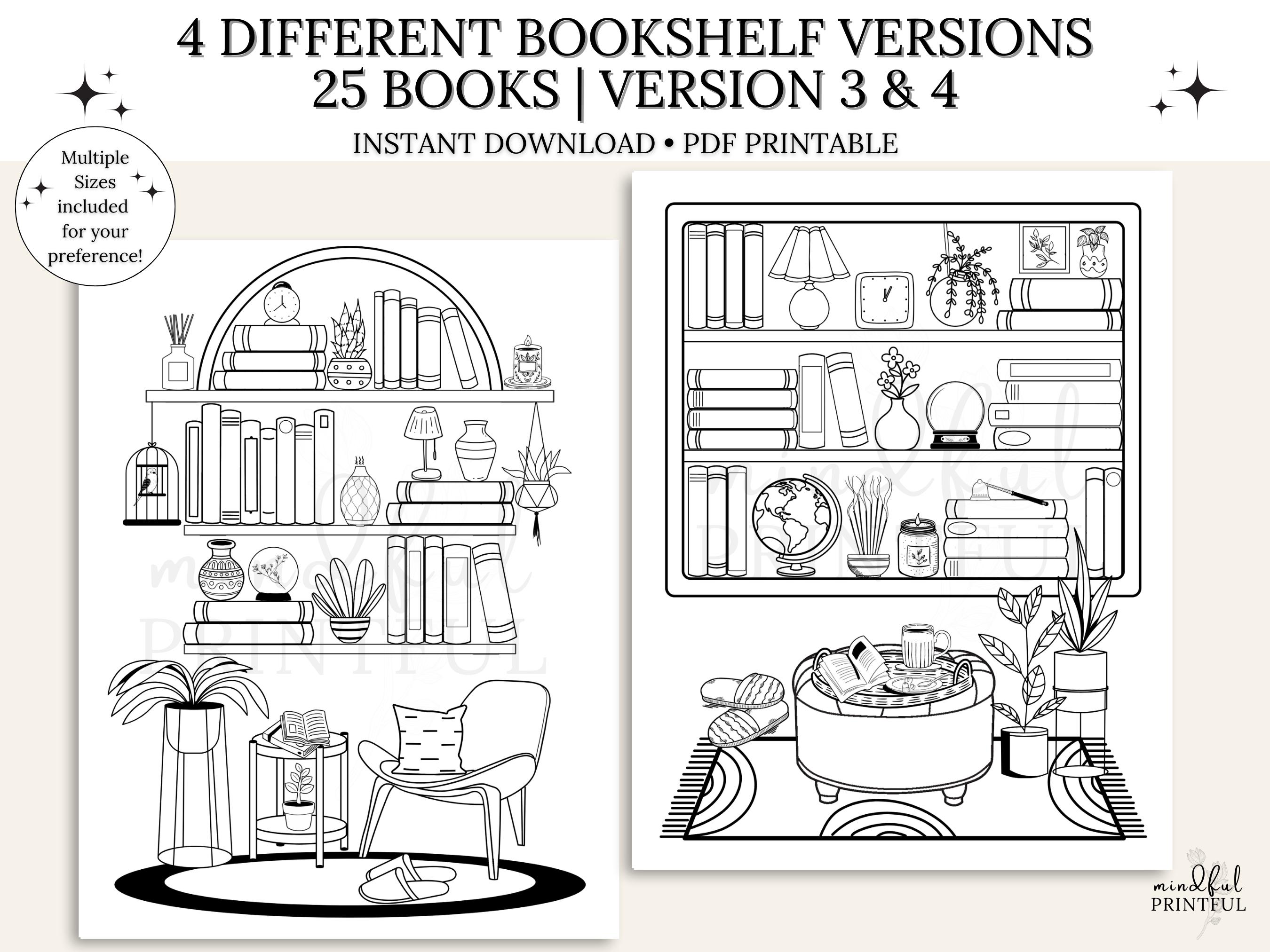 Bookshelf Reading Tracker Printable, Reading Log, Books Read Printable ...