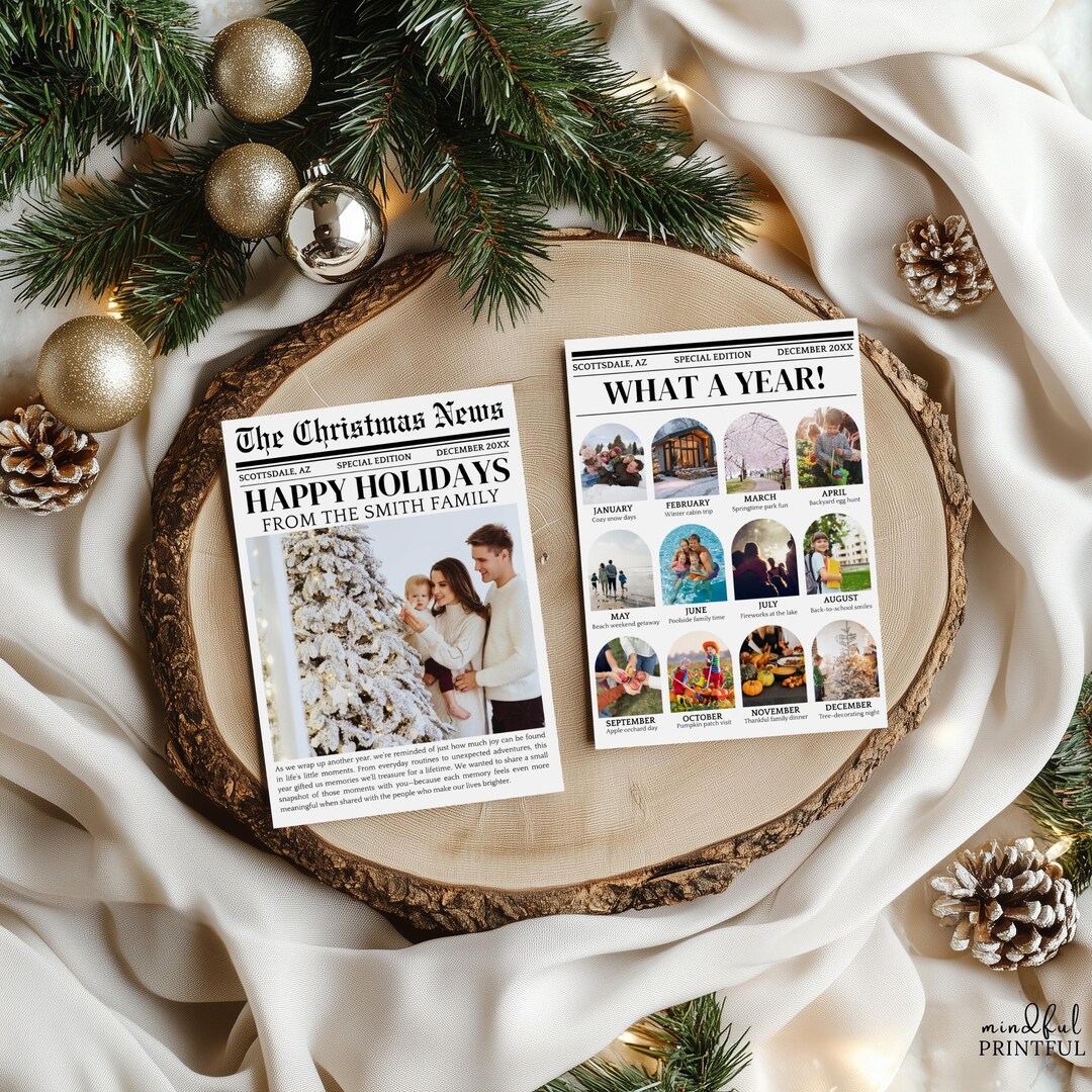 Year in Review Holiday Card Template What a Year Photo Collage