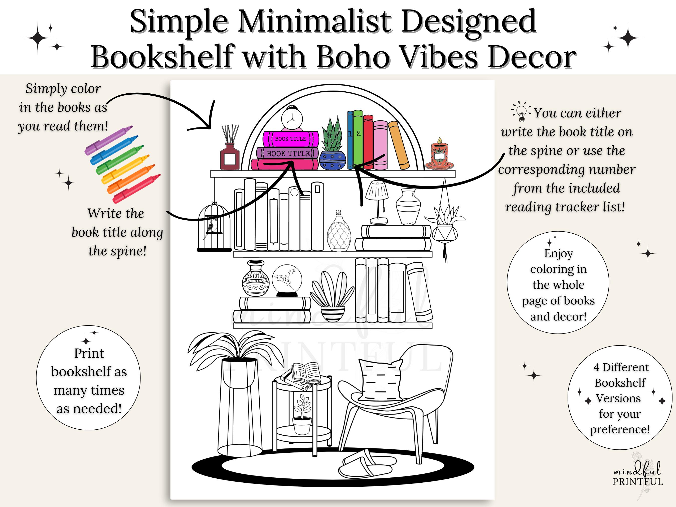 Bookshelf Reading Tracker Printable, Reading Log, Books Read Printable ...
