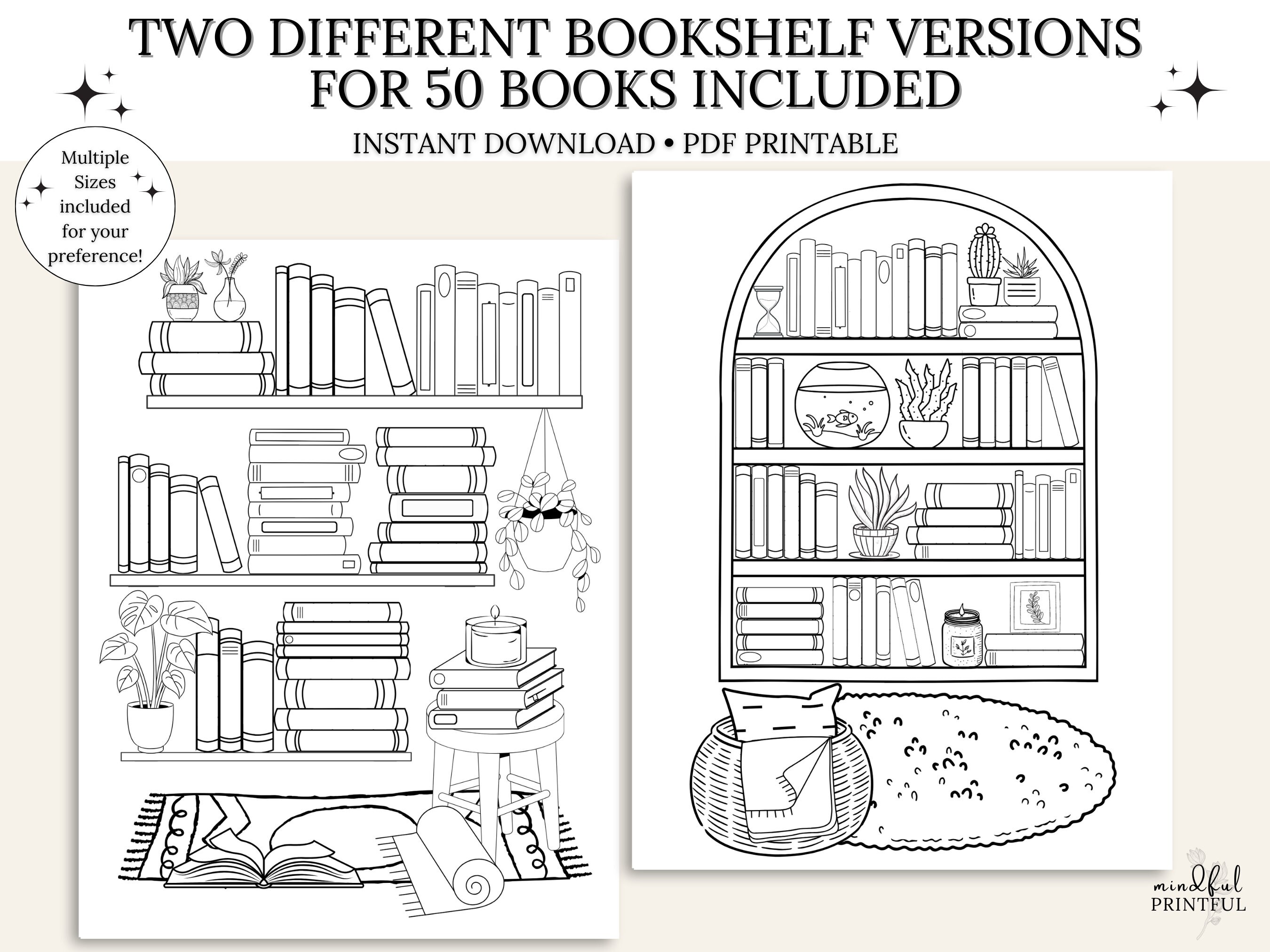 Bookshelf Reading Tracker Printable, Reading Log, Books Read Printable ...