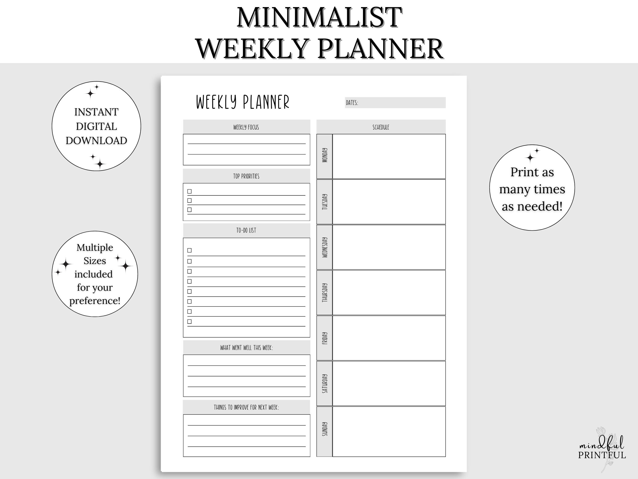 ADHD Planner Printable Bundle Daily Planner Weekly Monthly Yearly ...
