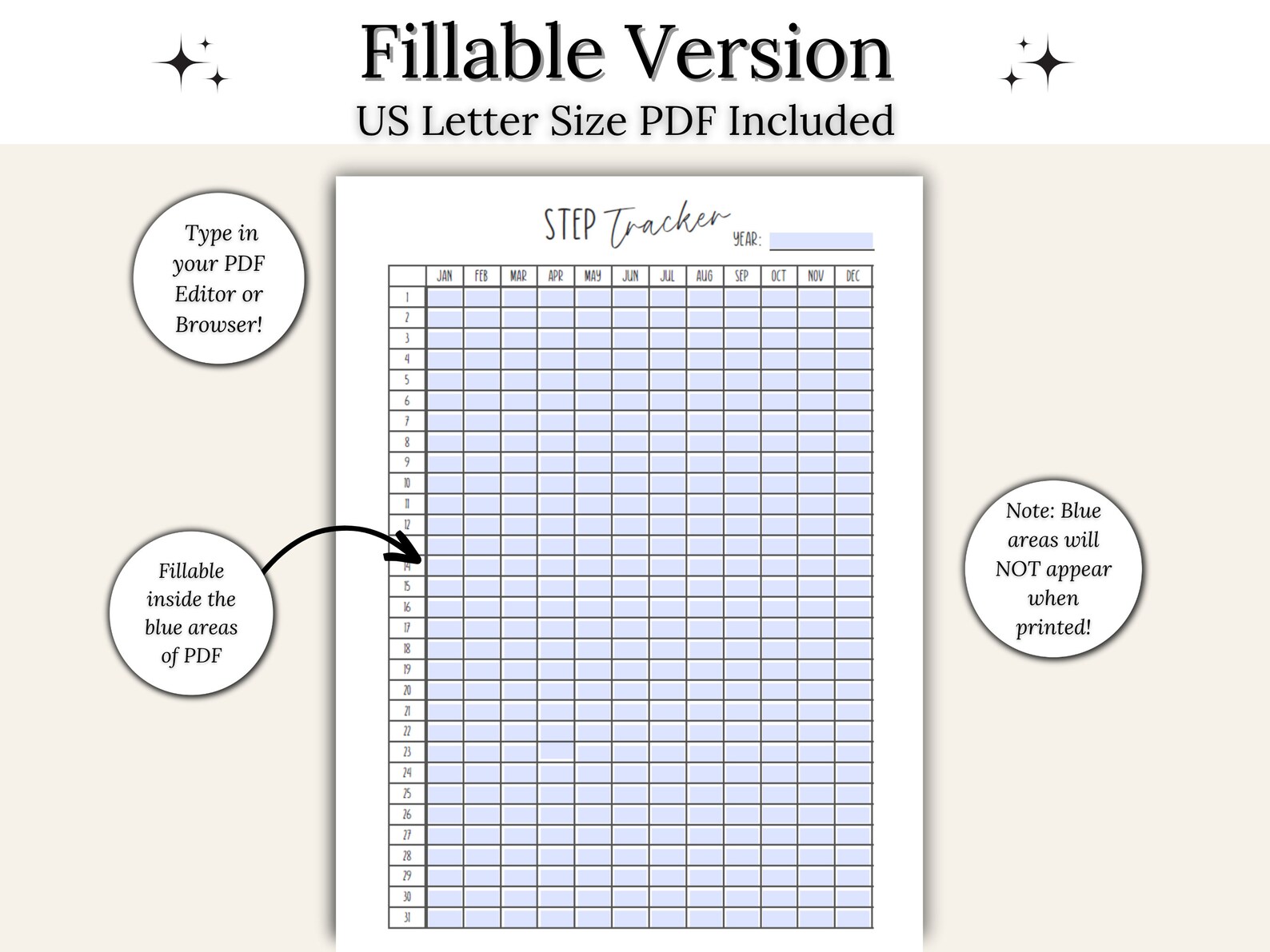 Step Tracker Printable PDF, Walking Challenge, Workout, Exercise ...