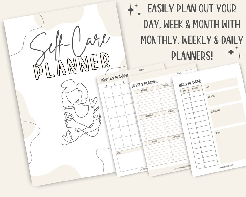Self Care Printable Planner, Vision Board Printables, Daily Planner ...