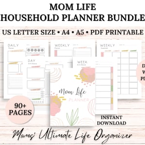 MOM LIFE Household Planner Bundle | Mom Planner | Home Management Planner Printable | Life Organizer | Productivity Planner | Family Planner