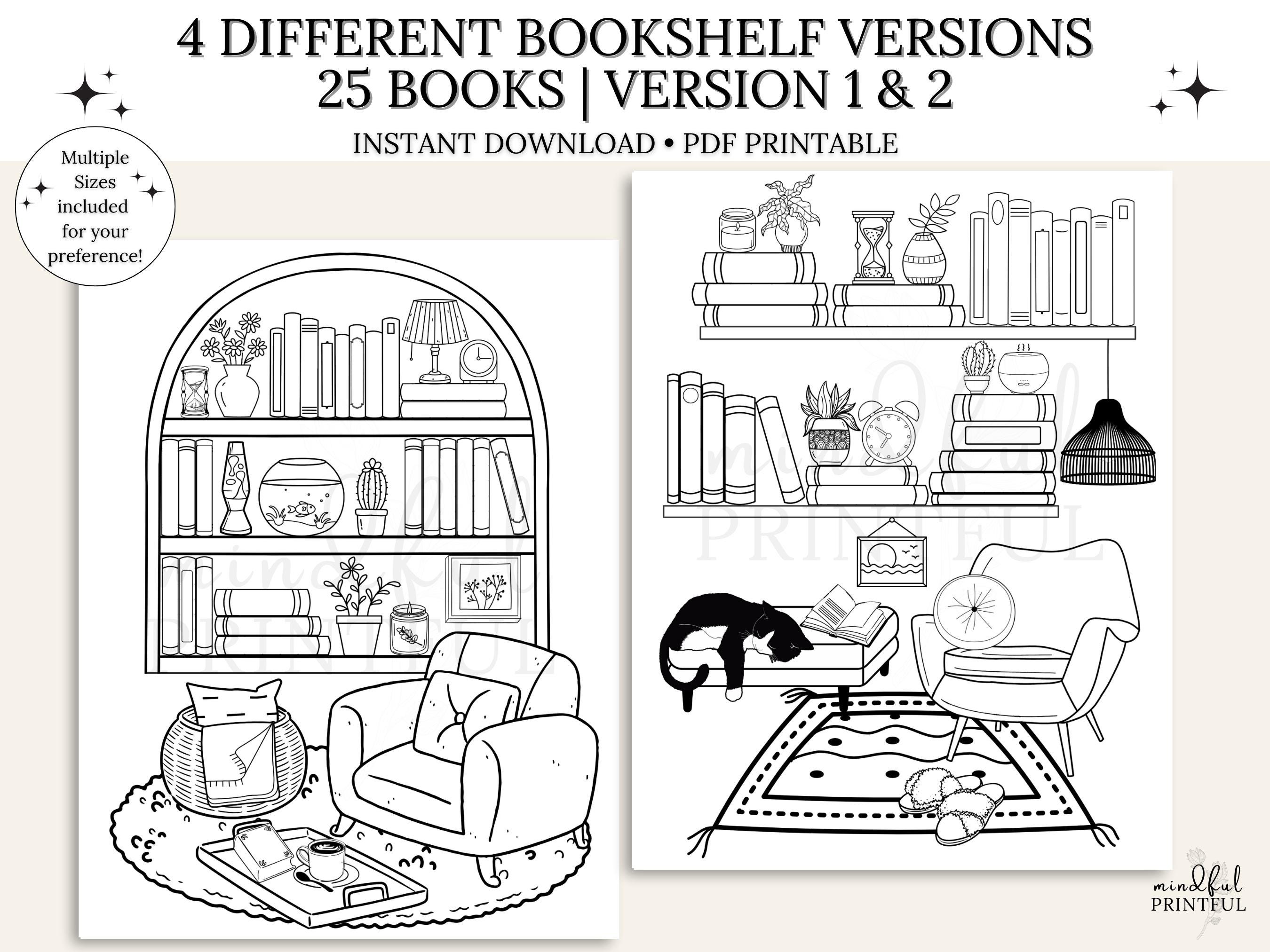 Bookshelf Reading Tracker Printable, Reading Log, Books Read Printable ...