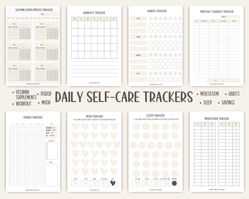 Self Care Printable Planner, Vision Board Printables, Daily Planner ...