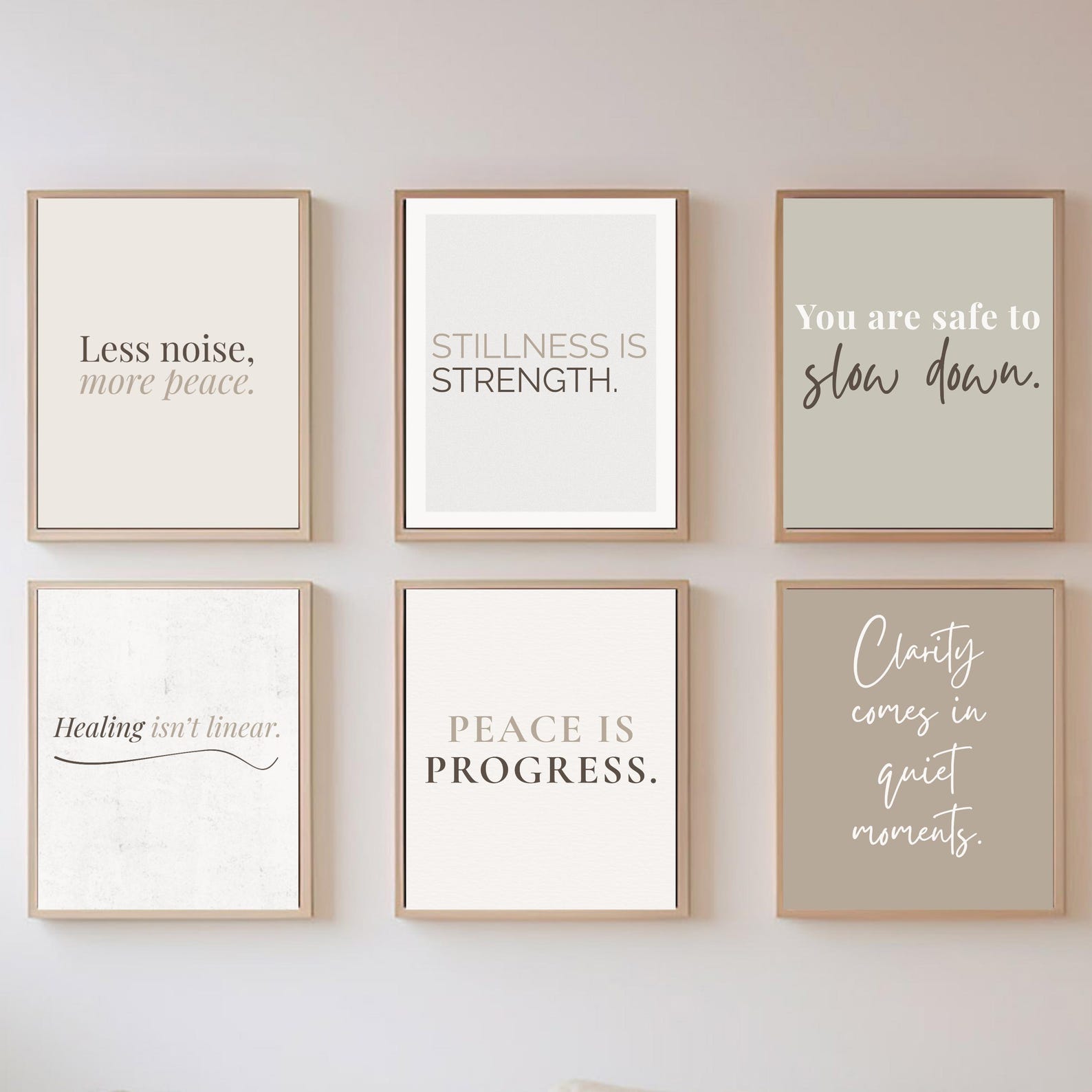 Minimalist Neutral Therapy Wall Art Set of 10 Calm Modern Printable ...