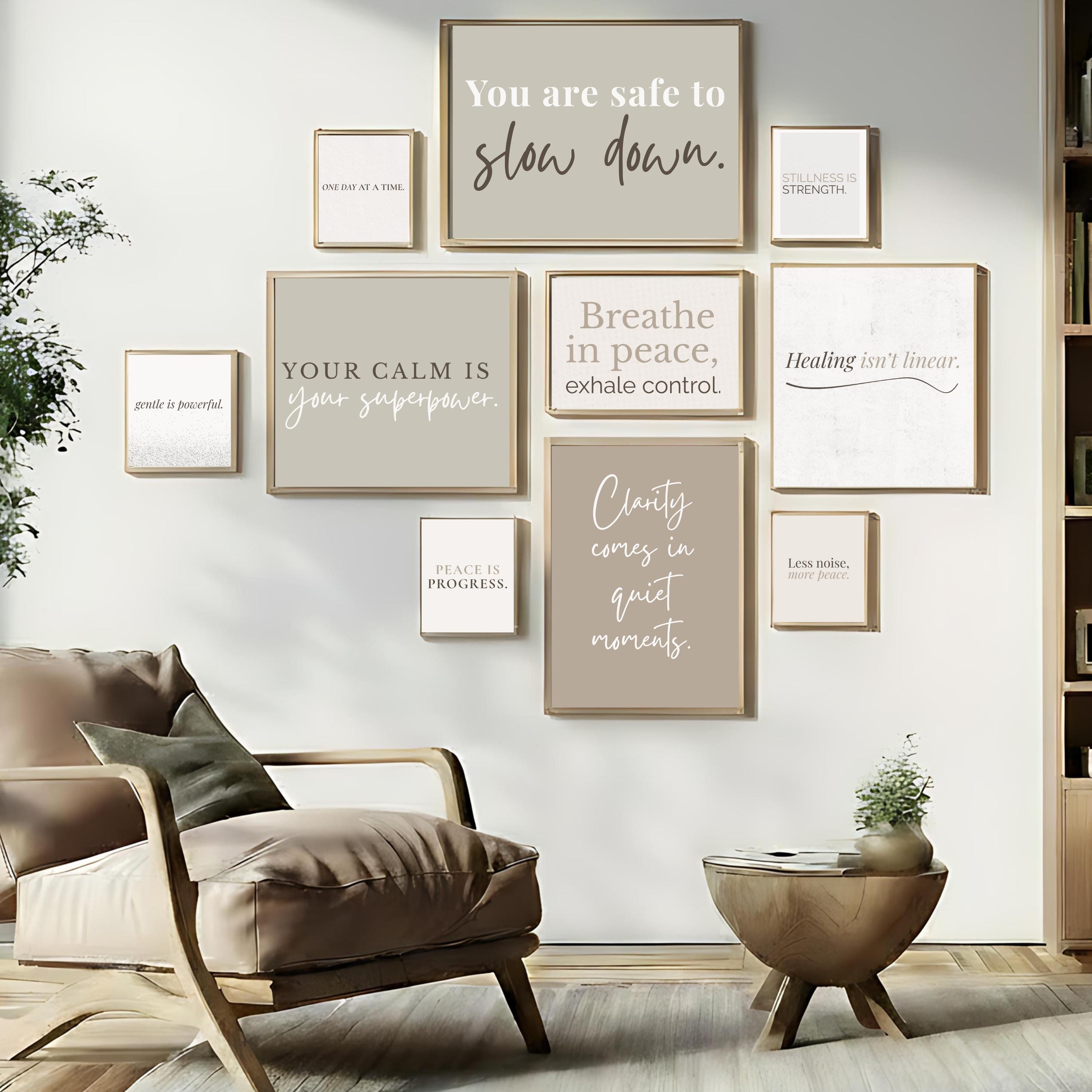 Minimalist Neutral Therapy Wall Art Set of 10 Calm Modern Printable ...