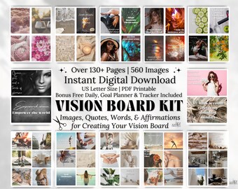 Vision Board Kit Vision Board Images, Quotes, Words, Manifestation 2025 Vision Board Printable Kit Printable Vision Board Goal Planning 2025