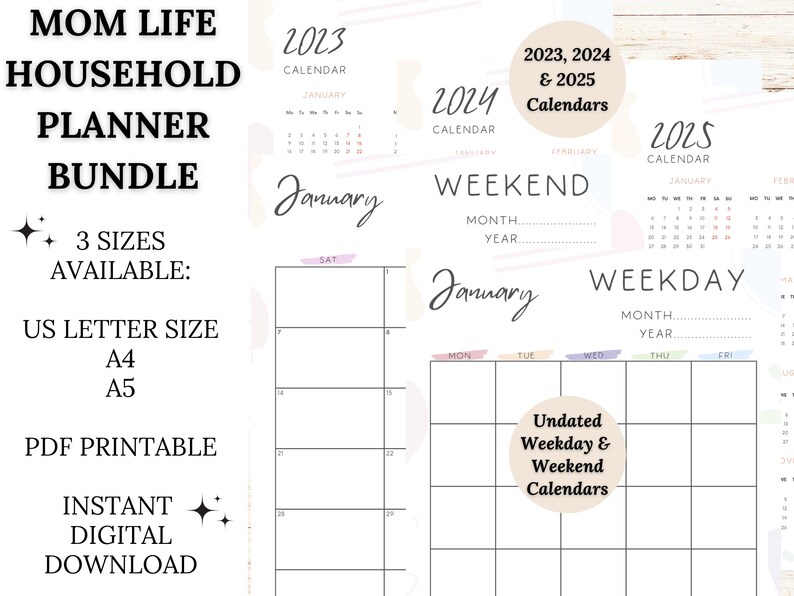 MOM LIFE Household Planner Bundle | Mom Planner | Home Management ...