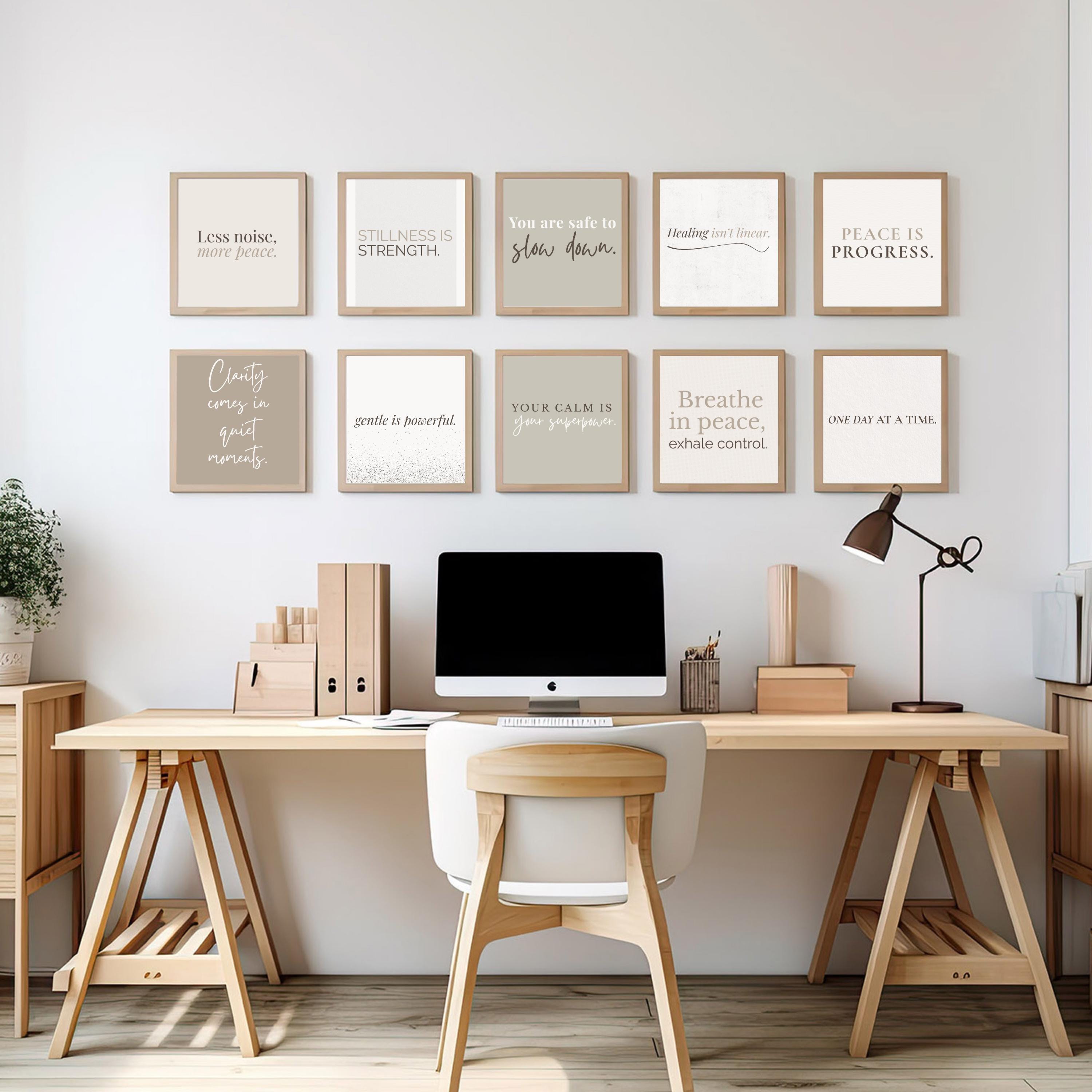 Minimalist Neutral Therapy Wall Art Set of 10 Calm Modern Printable ...