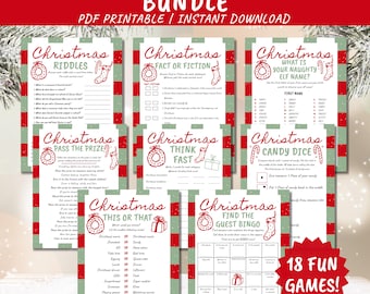 Christmas Party Games Bundle Printable Christmas Gathering Games for Kids Adults Friendsmas Games Holiday Family Activities Instant Download