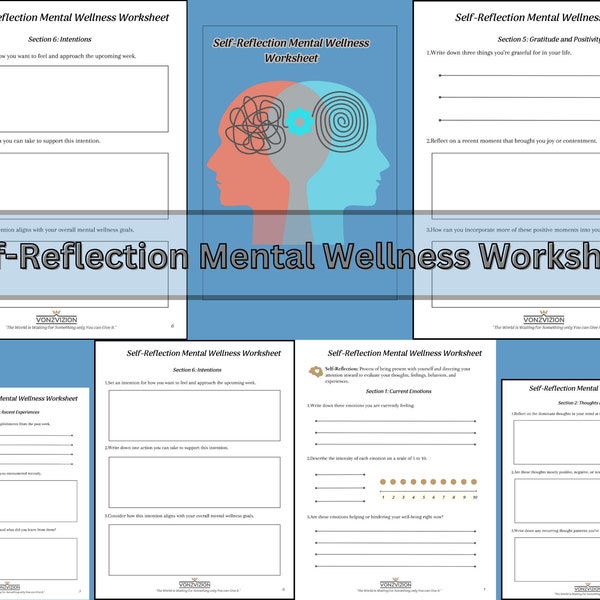 Self-Reflection Mental Wellness Worksheet