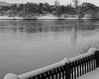 Impression d'art photo paysage de rivière en hiver (téléchargement numérique)