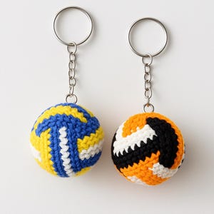 Crochet Volleyball Keychain: Handmade Amigurumi Sports Keyring