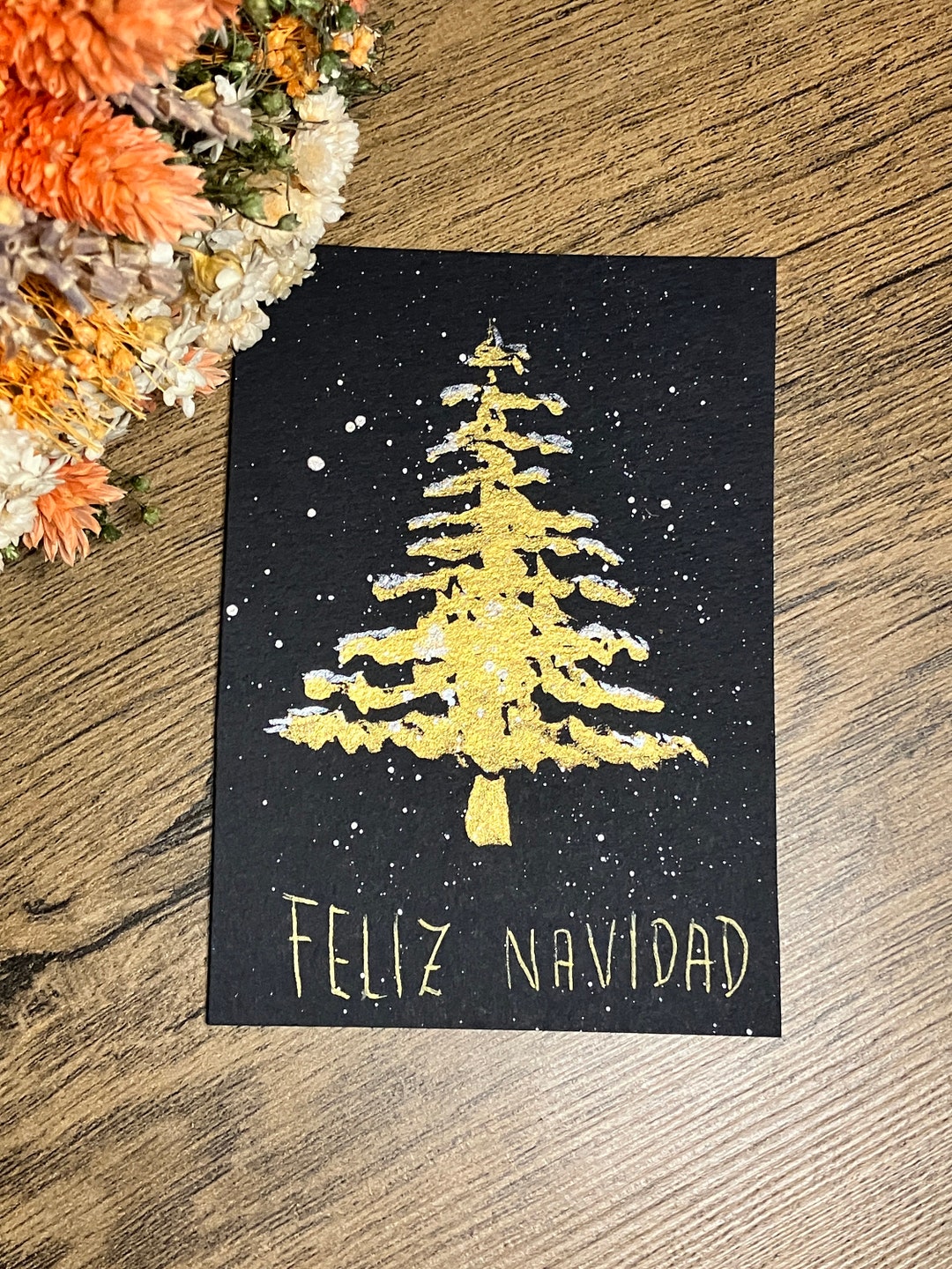 Geschenke Karte Goldener Tannenbaum Etsy