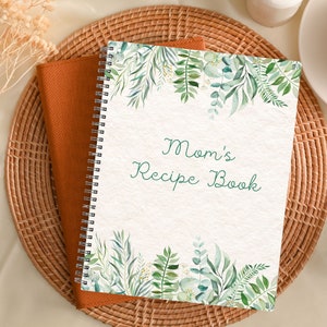 Recipe Book, Custom Gift for Cook, Chef, Baker, Family, Blank Cookbook, Hardcover Softcover Spiral Cooking Journal, Mom's Recipebook