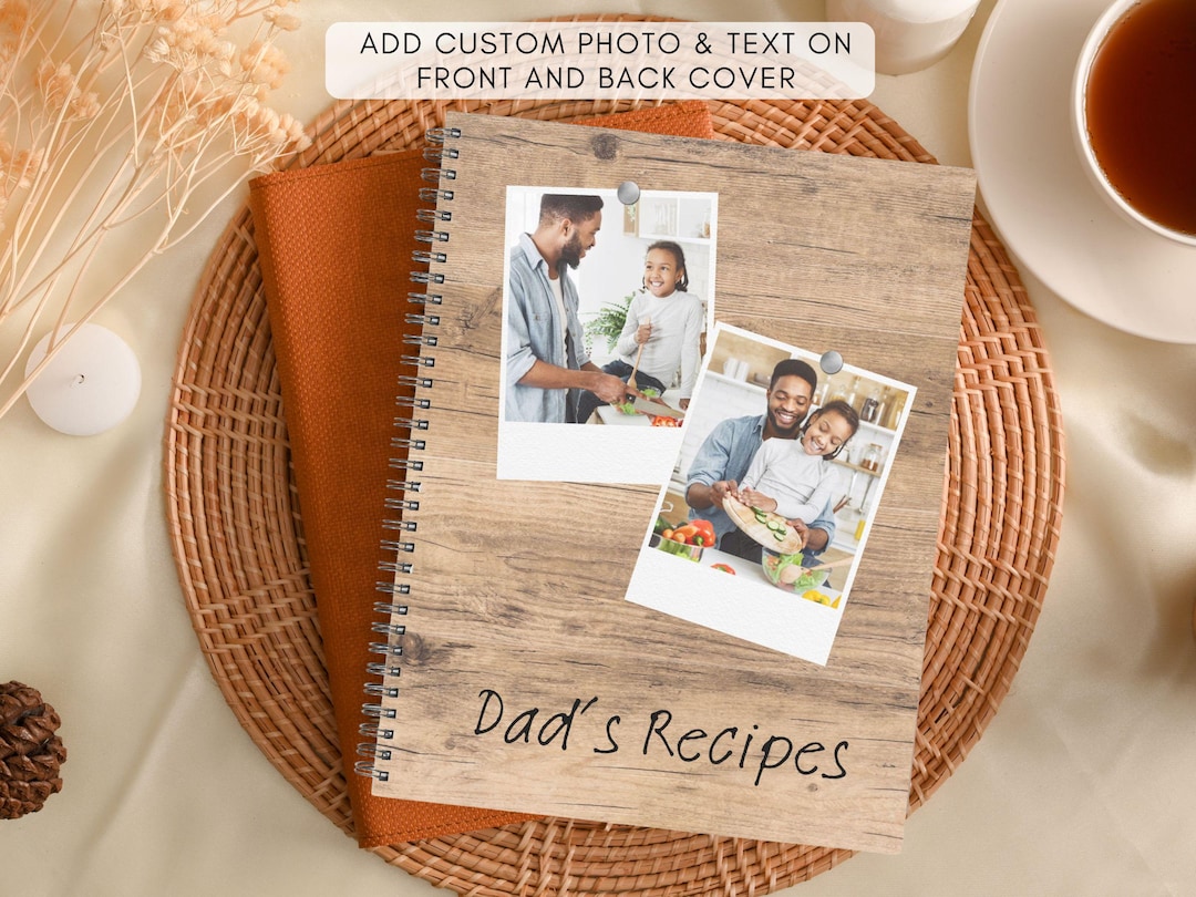 Custom Recipe Book W/ Photo, Personalized Gift for Cook, Chef, Baker ...