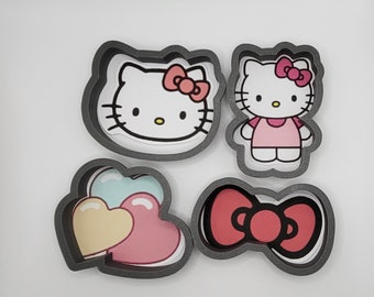 Kitty Cookie Cutter (Heart, Bow, Kitty) Set of 4