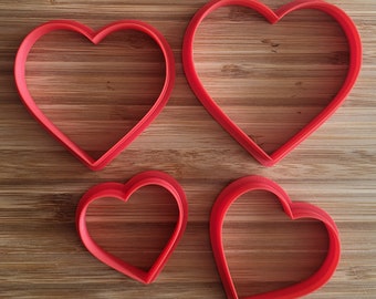 Ensemble de 4 emporte-pièces en forme de coeur (pour pâtisserie, pâte polymère, pâte à modeler, emporte-pièces à fondant)