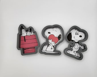 Ensemble de 3 emporte-pièces chien avec personnage de dessin animé - fondant, pâte à modeler, emporte-pièces en polymère