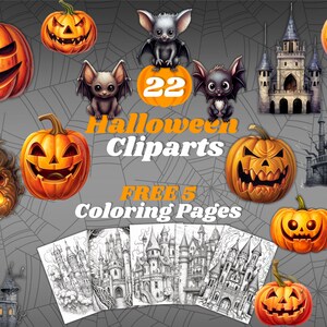 Halloween karakters Clipart Halloween kunst voor ambachten en decor | Halloween-clipart | PNG-bundel | Digitale download |