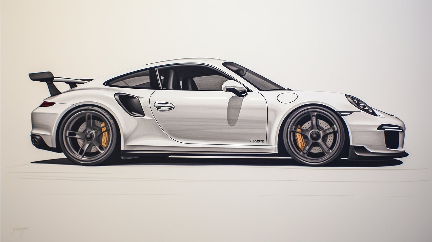Porsche Drawing Style Poster Canva Etsy Porsche Drawing Style Poster Canva Etsy
