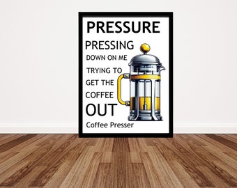 Yellow-Coffee Poster Pressure Coffee Presser French Press Poster Morning Coffee