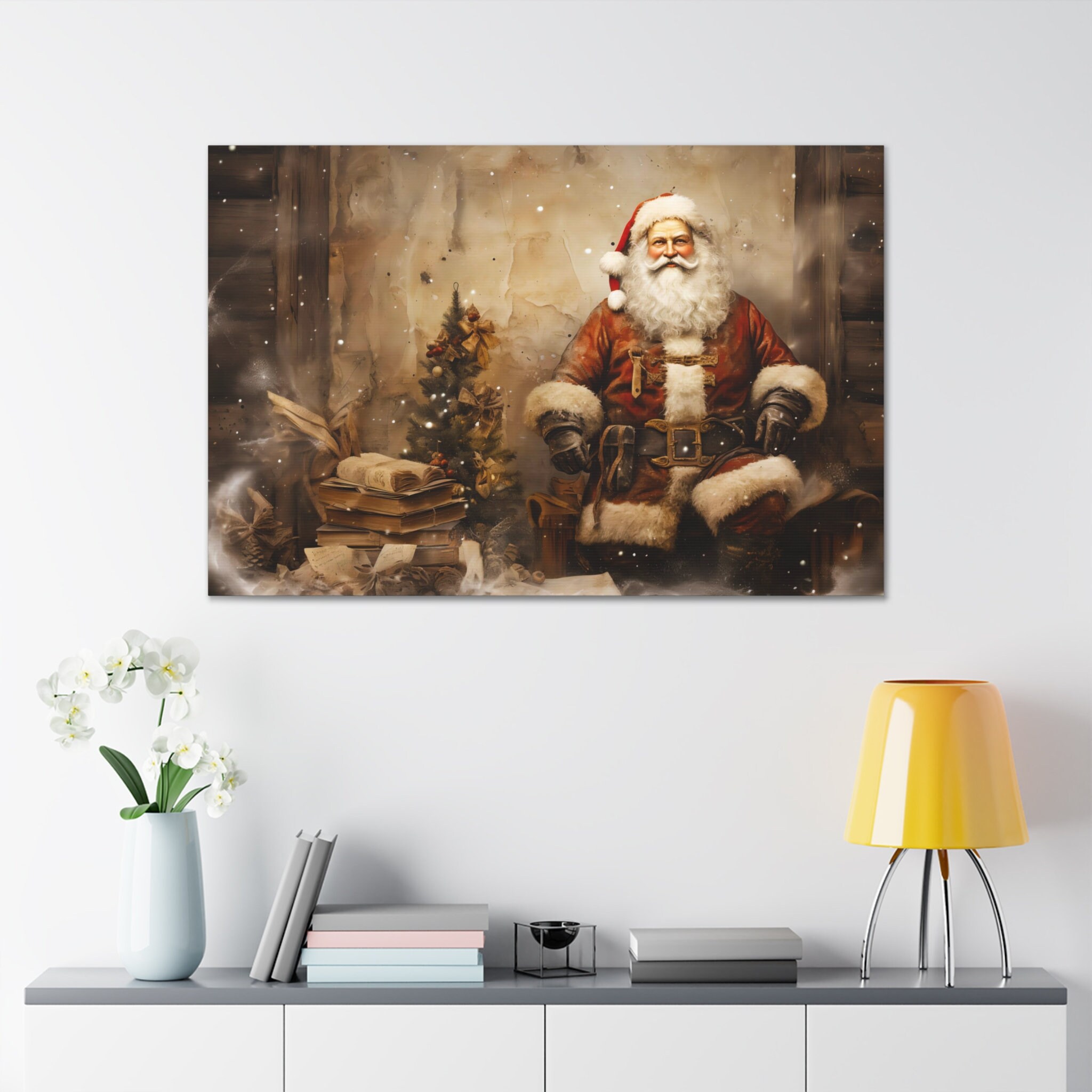 Vintage Christmas Wall Art, Farmhouse Wall Decor, Winter Decor, Holiday ...