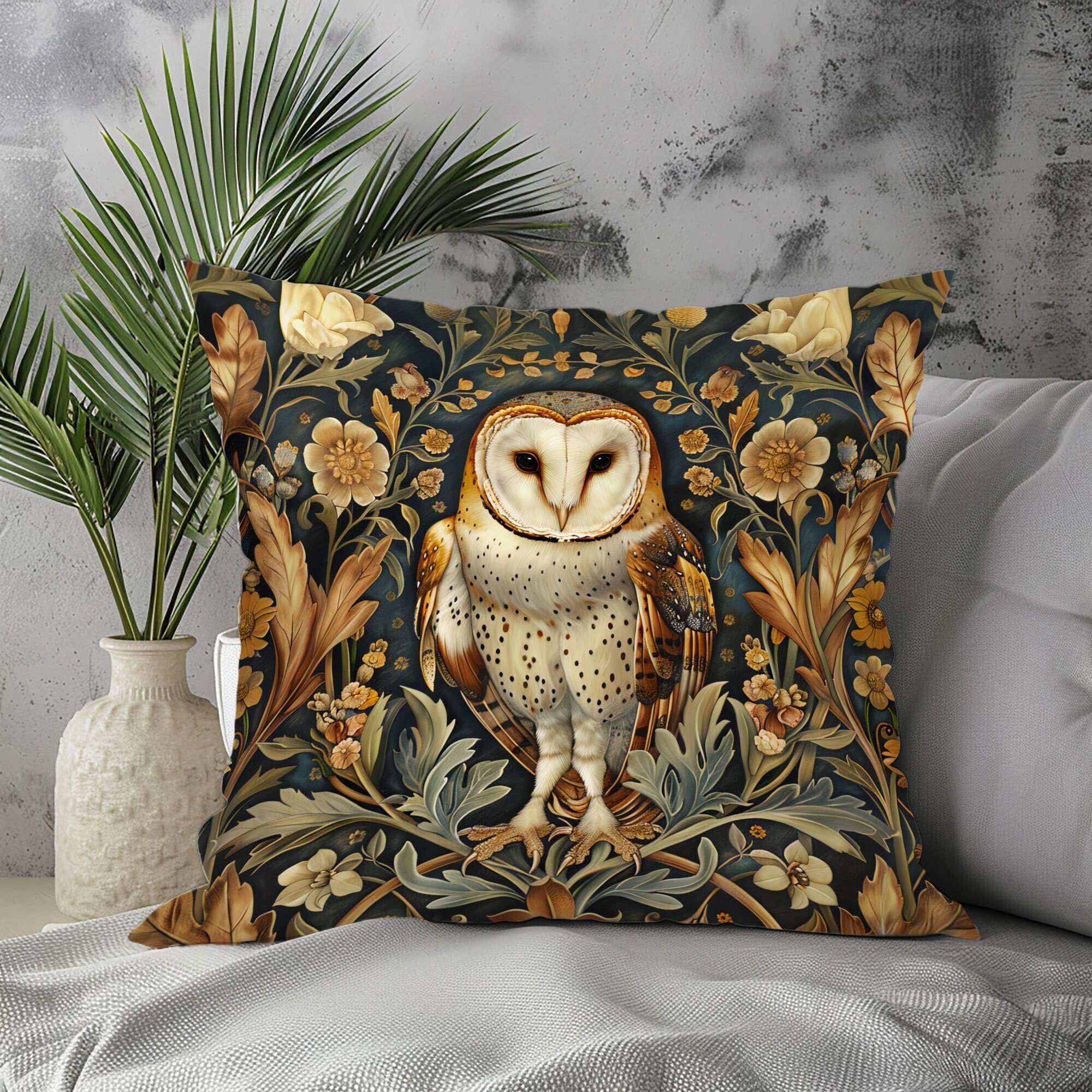 Green Owl Pillow Etsy